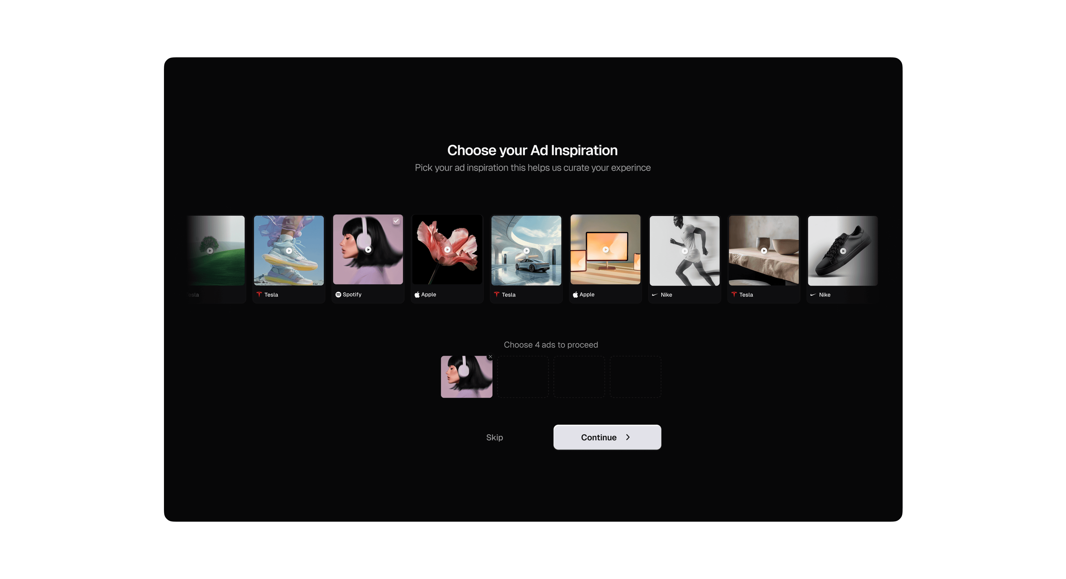 Heystak saved ads interface